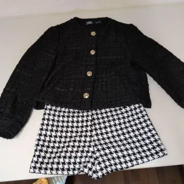 ZARA 블랙 자켓과 숏팬츠 세트 S