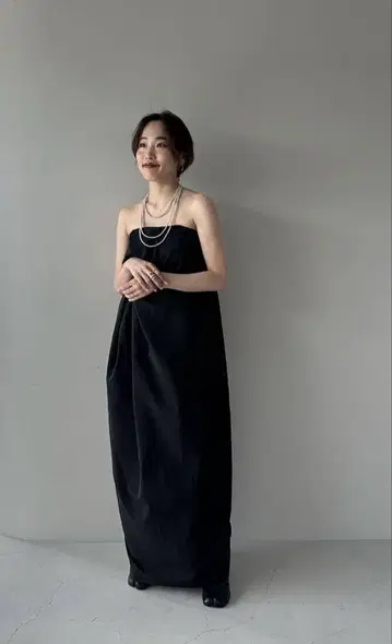 ETRE TOKYO 나일론 와셔 베어 드레스