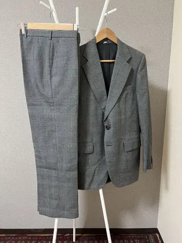 수트 글렌체크 울 그레이 빈티지 프랑스제