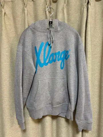 Xlarge 그레이 로고 후드티