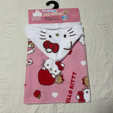 산리오 키티 후드 달린 스포츠 타월 약 50 x 약 100cm 새상품