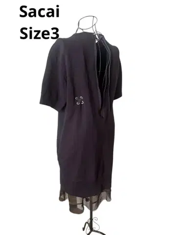 Sacai 네이비 반팔 도킹 원피스