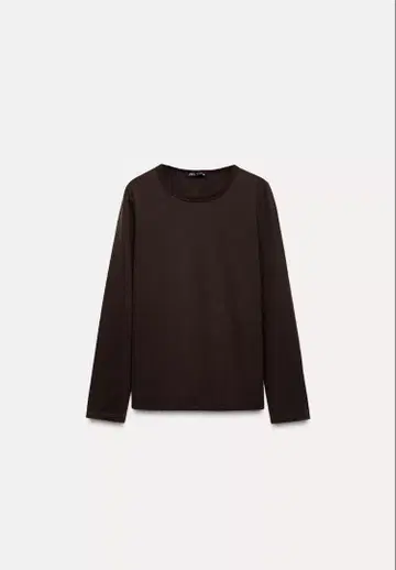ZARA 다크 브라운 긴팔 T셔츠 L 사이즈
