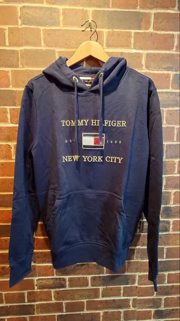 TOMMY HILFIGER 네이비 후드 맨투맨