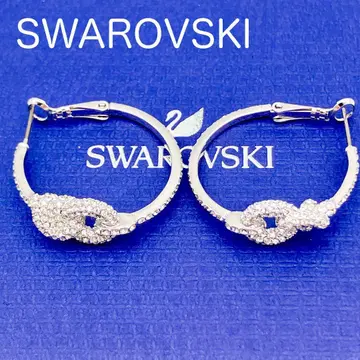 스와로브스키 후프 귀걸이 파베 크리스탈 컨디션 최상