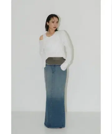 docking maxi denim skirt