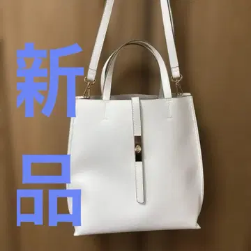 [ 새상품 ] 내추럴 뷰티 베이직 화이트 토트백 숄더 포함
