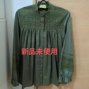 UNITED ARROWS 올리브 그린 긴팔 블라우스