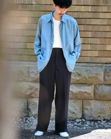 AURALEE 별주 SELVEDGE LIGHT DENIM SHIRT