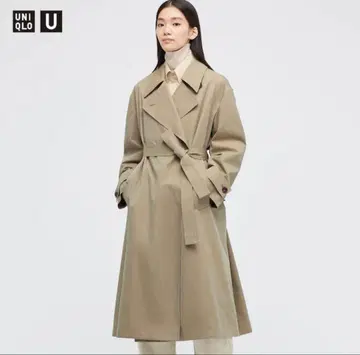 [택 포함 새상품] UNIQLO U 트렌치코트 카키 베이지