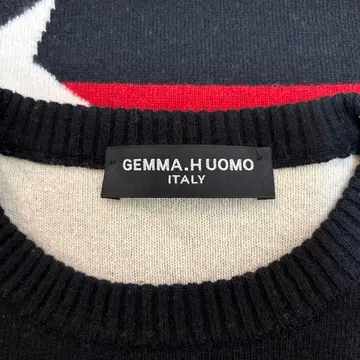 GEMMA.H UOMO 잠마아카우오모 스타 패턴 니트 S 블랙 레드 울