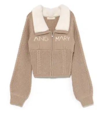 [택 포함 새상품] andmary Mary 로고 집업 탑 베이지