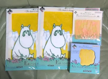 무민 제일복권 핸드 타월 러버 코스터 플레이트 4종 세트