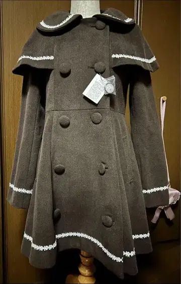 Ank Rouge 케이프 포함 코트 브라운 M 사이즈 미착용 택 포함