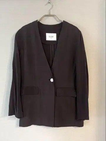 SLOBE 노카라 자켓 다크 그레이