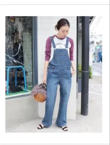 데님 오버롤 루즈한 사이즈