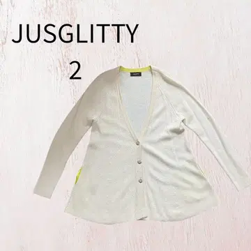 JUSGLITTY 저스길리티 화이트 V넥 가디건 M 사이즈 2