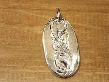 Hawaiian Jewelry 파도 무늬 목걸이 탑 925 실버제