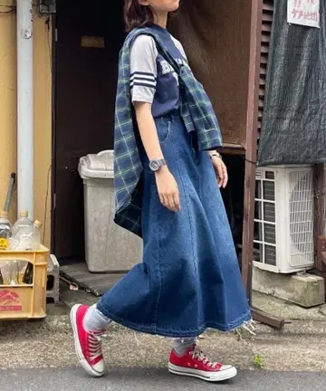 데님 롱 스커트 프리 사이즈