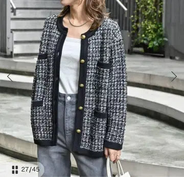 JOURNAL STANDARD relume 트위드 노카라 자켓