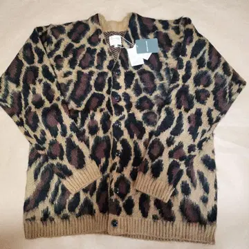 새상품 PENNEY'S 페니즈 모헤어풍 레오파드 가디건 S