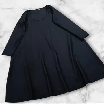 미즈이로 인드 루즈핏 포근한 원피스 울 블랙
