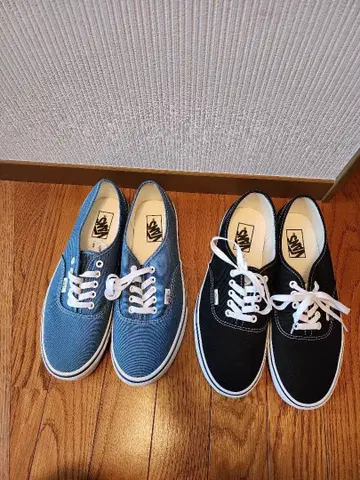 [ 거의 미사용품 ] VANS 오센틱 BLU/BLK 2족 세트 28cm