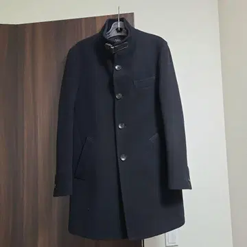 UNITED ARROWS 블랙 스텐카라 코트 울 100%