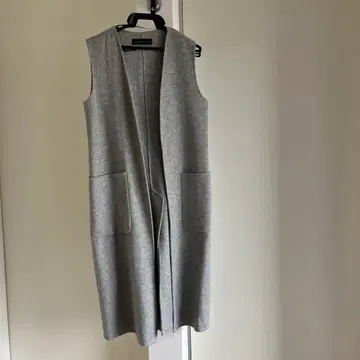자라 그레이 울 혼방 롱 베스트