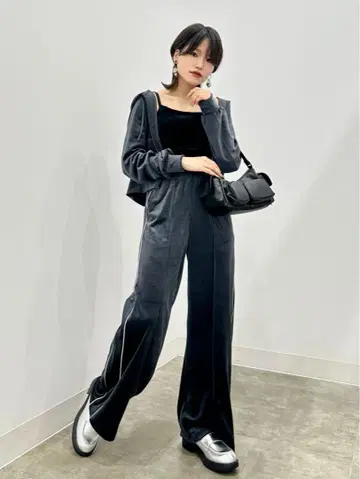 GU 벨로아 저리 셋업 후드티 팬츠 다크 그레이 XL M
