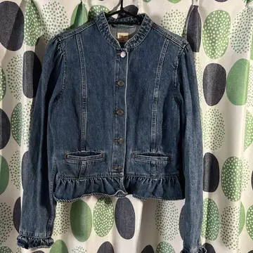 GAP 노카라 프릴 데님 자켓 G