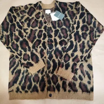 새상품 PENNEY'S 페니즈 모헤어풍 레오파드 가디건 M