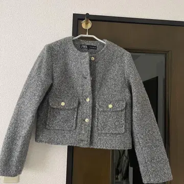 ZARA 그레이 노카라 자켓 S