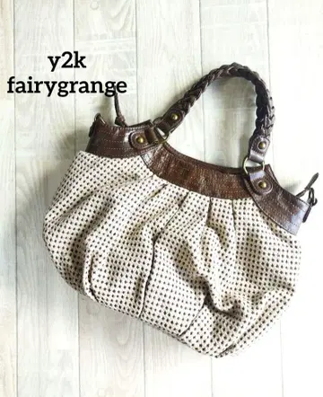 y2k 모리걸 핸드백 페어리 그런지 도트 가죽 뜨개질