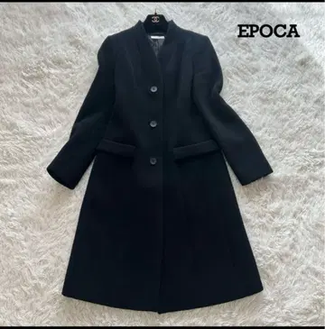 EPOCA 에포카 파인 더블 모사 코트 노카라 미 실루엣 블랙 44