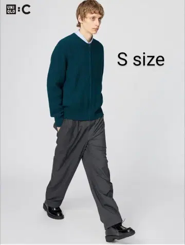 UNIQLO C 이지 와이드 테이퍼드 팬츠 다크 그레이 S