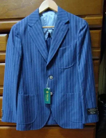 미사용 새상품 Kent Ave 스트라이프 패턴 마 혼방 테일러드 자켓