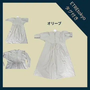 ETREtokyo 올리브 긴팔 셔츠 원피스