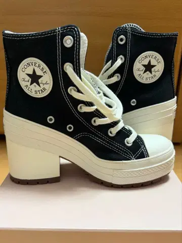 컨버스 척테일러 하이힐 통굽 한국 한정판 모델 블랙