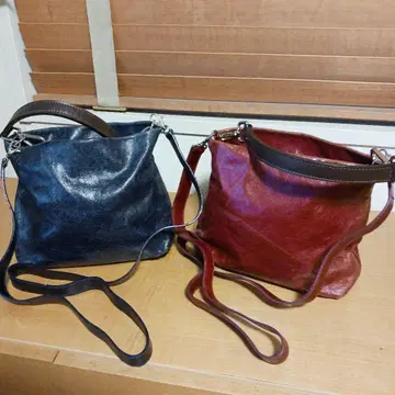GIANNI CHIARINI 천연 가죽 백 네이비와 레드 2세트