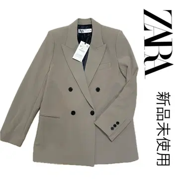 [ 미사용 새상품 ] ZARA 테일러드 자켓/더블 자켓/M 베이지