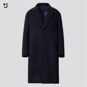 UNIQLO +J 캐시미어 블렌드 오버사이즈 체스터 코트 네이비 S