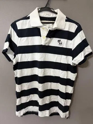 Abercrombie & Fitch 피케 셔츠 L 네이비/화이트