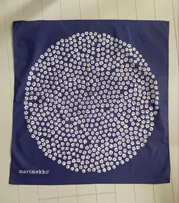 marimekko 빈티지 코튼 스카프 네이비 푸케티