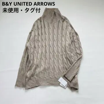 유나이티드 애로우즈 케이블 터틀넥 니트 튜닉 알파카 혼방