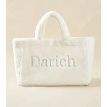 Darich 귀여운 퍼 토트백 화이트 대용량