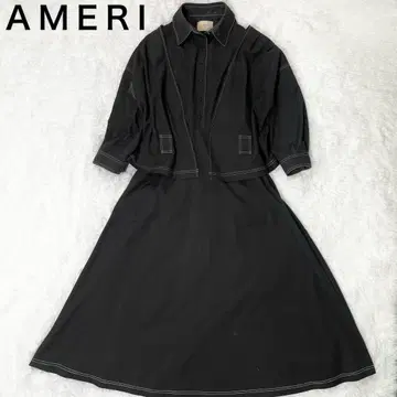 아메리 AMERI 셋업 원피스 자켓 맥시 길이 M 블랙