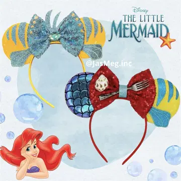 디즈니 모티브 머리띠 해외 인어공주 아리엘 플라운더