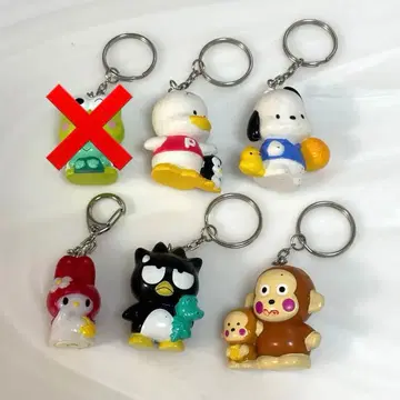 산리오 페클 포차코 마이멜로디 바츠마루 몽키치 키링 5개