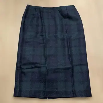 다크 그린 체크 무늬 타이트 스커트 united arrows